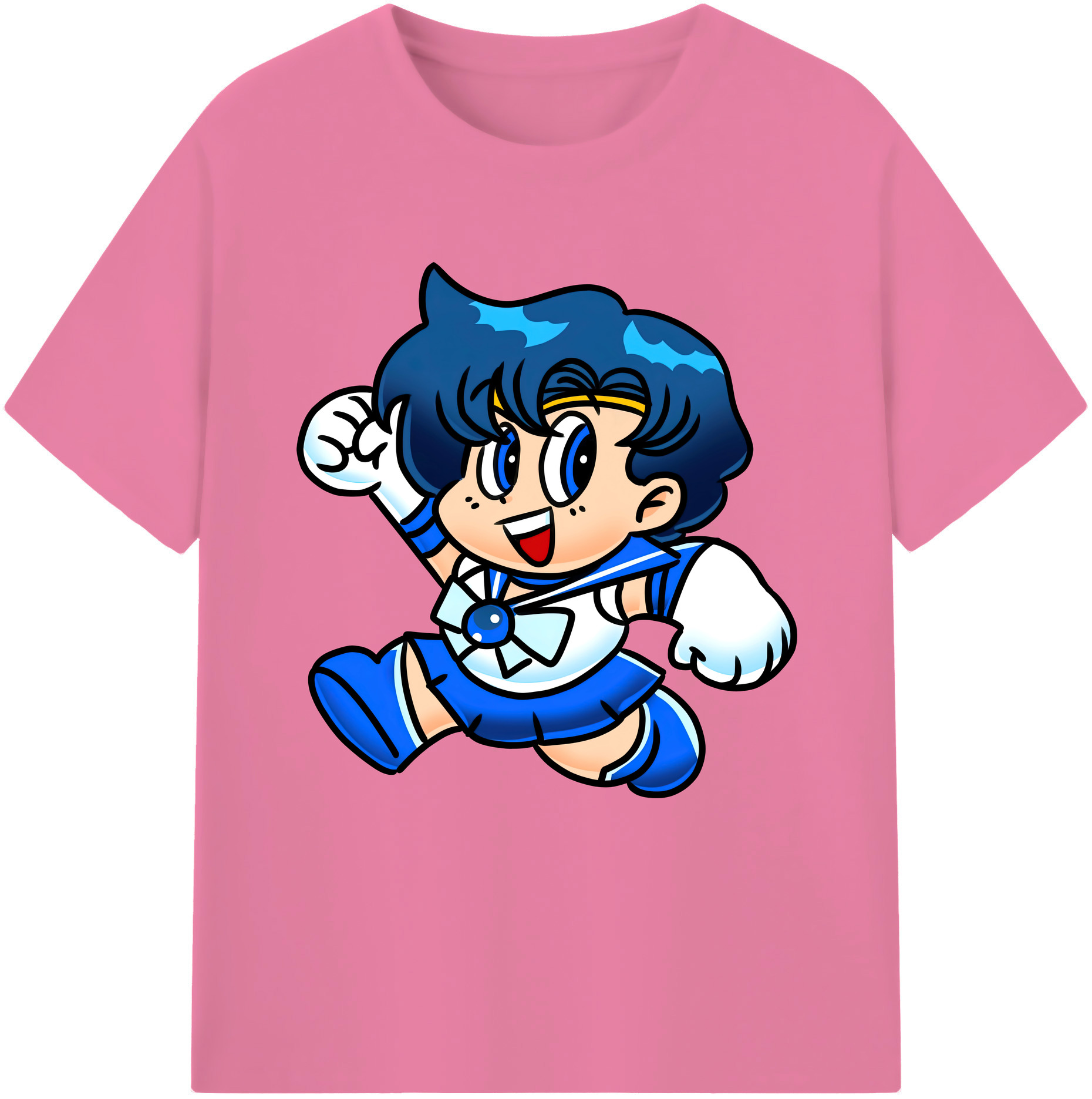 （画像用） 美少女戦士セーラームーン 水野 亜美 みずの あみ Sailor Moon Mizuno Ami 綿100％半袖Tシャツ（フロントプリント）